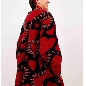 Red and Black Heart Patterned Coat